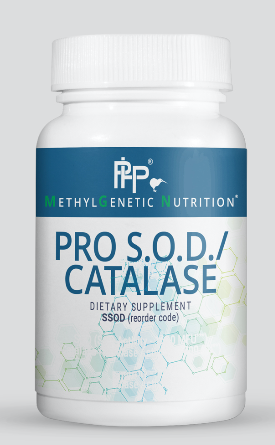 Pro S.O.D./ Catalase is an effective combination of two very important antioxidants, Super Oxide Dismutase and Catalase. These enzymes are important for neutralization of destructive free radicals Super Oxide and hydrogen peroxide. When excessive amounts of these free radicals are not quenched, they can become even more dangerous compounds, such as peroxynitrite.
