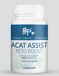 ACAT Assist (Keto Boost) is designed to help support the utilization of dietary fat and protein into cellular energy production.

A Keto Diet requires a fully supported and functioning ACAT enzyme to assist with proper breakdown and utilization of its particular macros.
Genetic variants in the ACAT enzyme can also severely impact this important enzyme’s ability to function properly, thereby impacting the success of getting into ketosis and/or the normal metabolism of fats and protein.
This product contains 