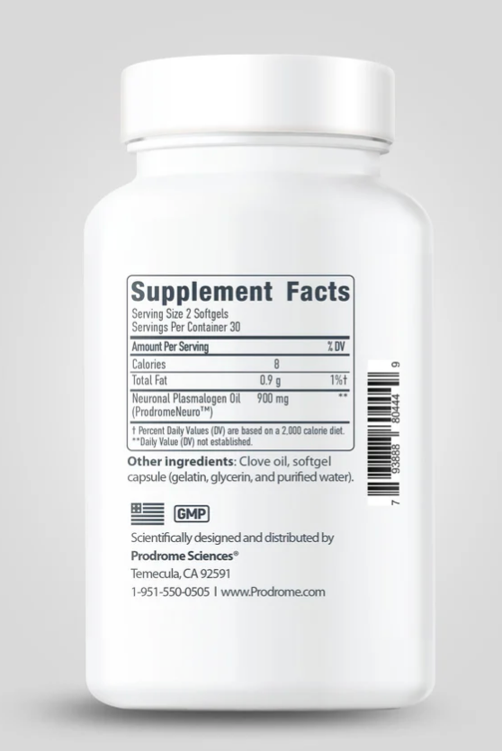 ProdromeNeuro Plasmalogen Softgel Supplement (60 gelcaps)
